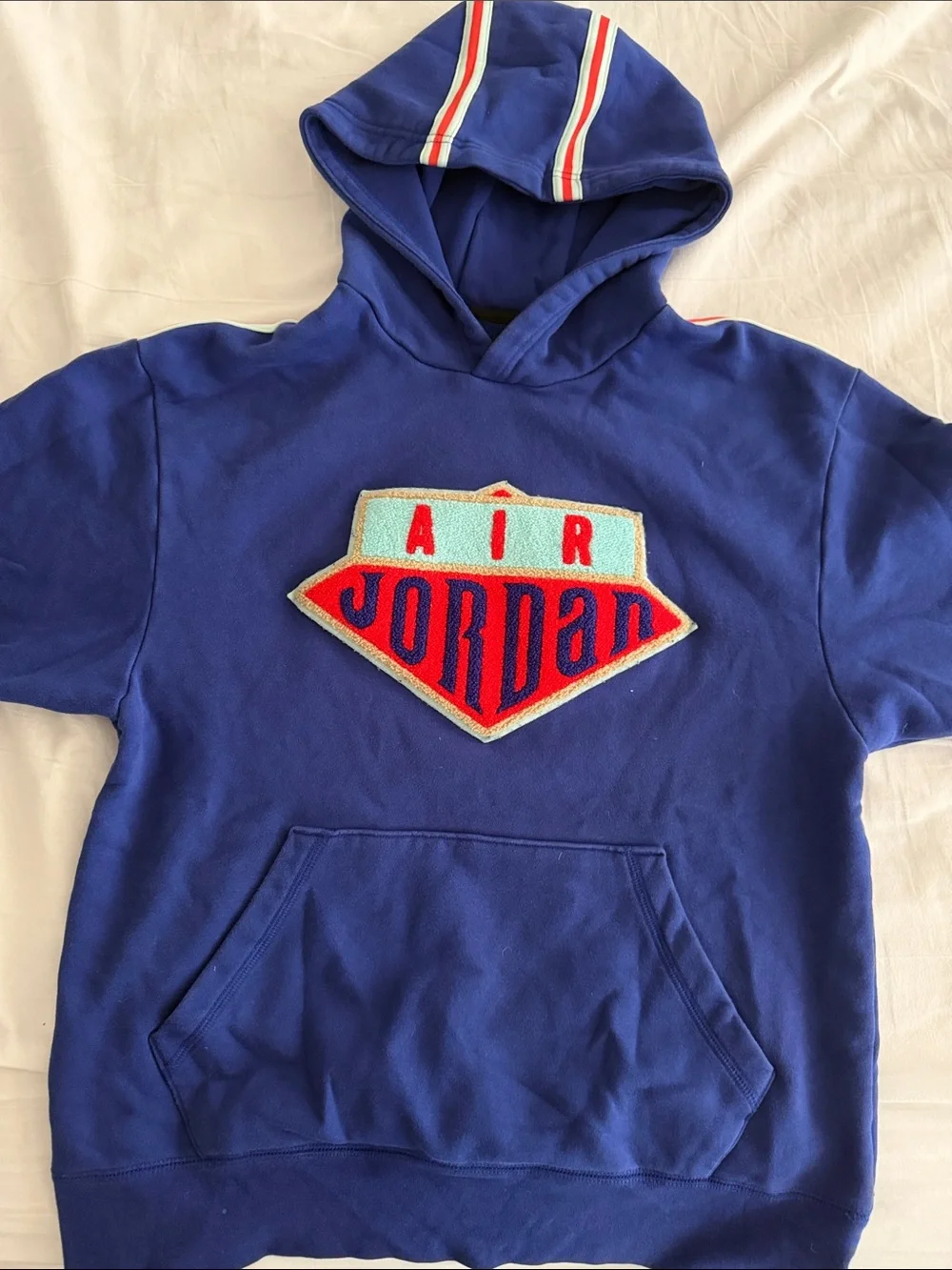 Jordan Kids Royal Blue Hoodie with Red and Light Blue Patch